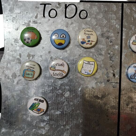 What Do List Chores Childs Metal With Magnets - Picture 3 of 4